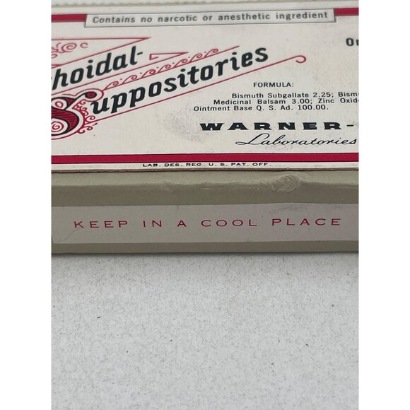 Anusol Hemorrhoidal Suppositories Vintage Warner-Chilcott One Dozen Box Collecti - Picture 2 of 5